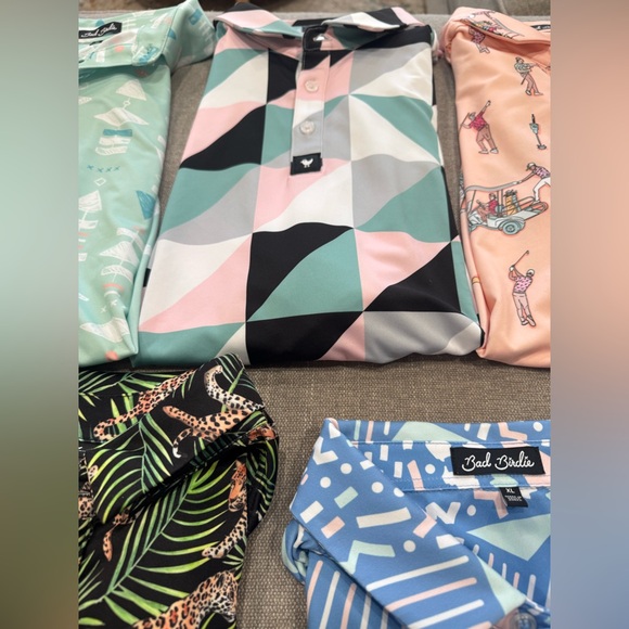 Bad Birdie Men’s Golf Polo Lot (5) – Size XL – Bold Prints - Picture 3 of 6